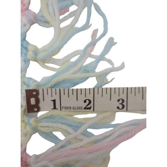 Handmade Crochet Baby Blanket Pastel Afghan 44”x 36” Blue Pink Yellow Nursery - Picture 8 of 8